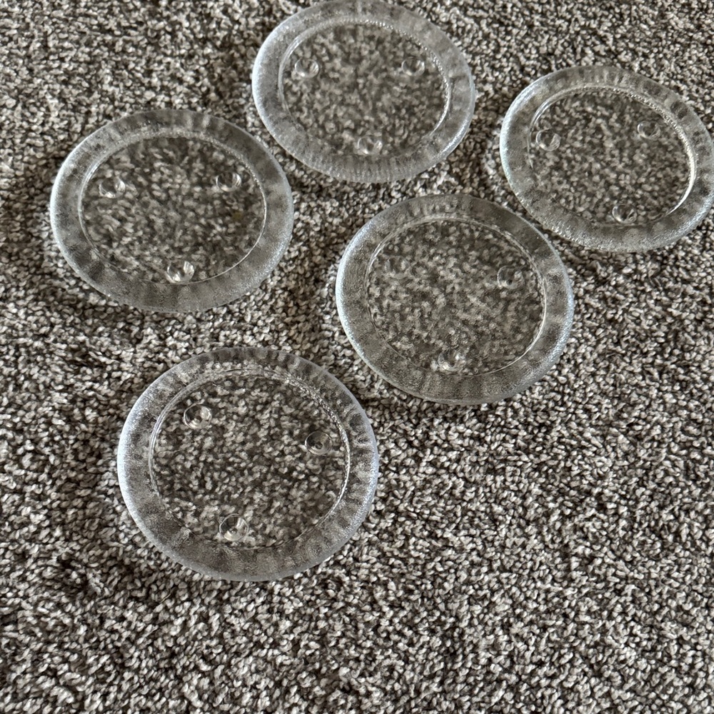 Set of Clear Glass Coasters